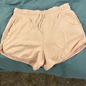 Puma pink sweat shorts drawstring